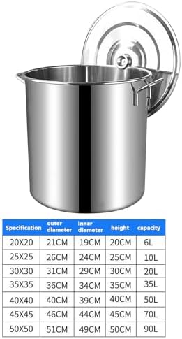 AIZYR 6L Stainless Steel Stock Pot with Lid