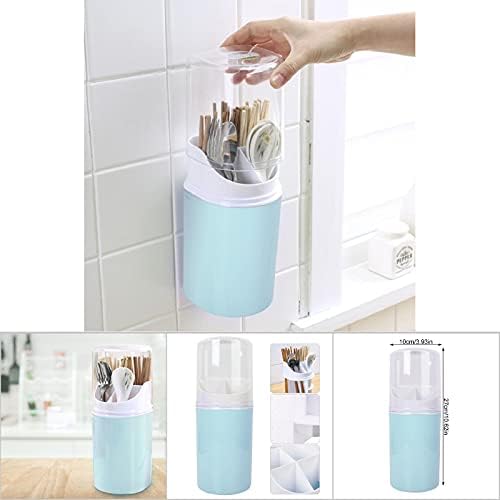 OUKENS 4 Grids Flatware Organizer With Clear Lid