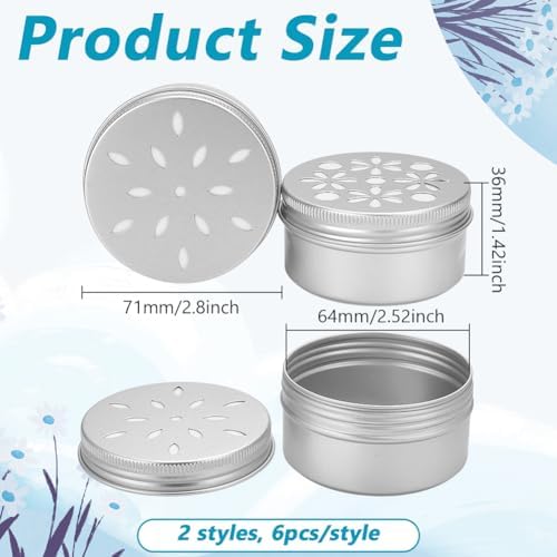 PH PandaHall 12pcs Aluminum Tins with Hollow Lids