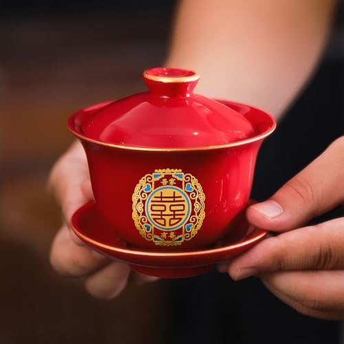 Chinese Red Tea Cup Set for Wedding and Party