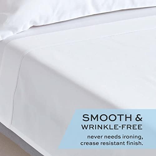 White Classic Twin Flat Sheets 3 Pack 66x104 Inches 200 Thread Count