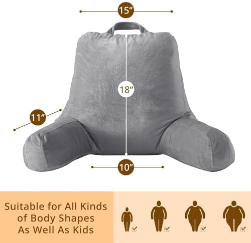 Sasttie Reading Pillow for Bed with Velvet Cover