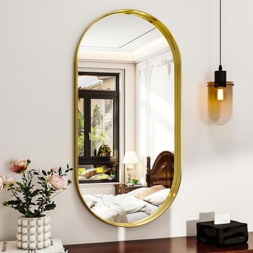 WISSMIELS 22x38 Oval Wall Mounted Bathroom Mirror