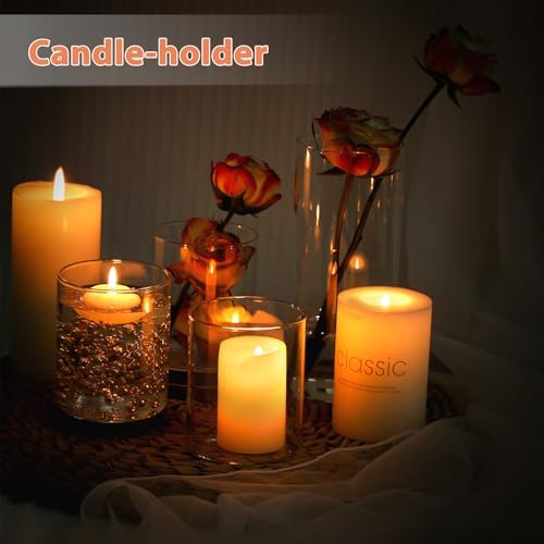 4 Inch Glass Cylinder Vases Set 12pcs for Centerpieces