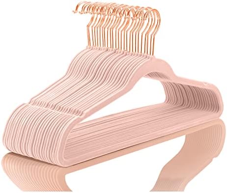 MIZGI Premium Velvet Hangers 30 Pack Swivel Hooks