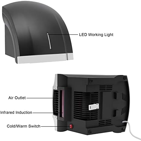 Gdrasuya10 1800W High Speed Hand Dryer for Bathroom