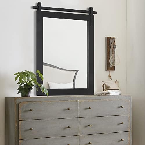 Black Farmhouse Mirror Wall Mount 18x26 Inch
