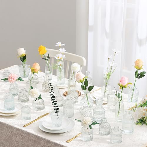 Rollescera Clear Glass Bud Vases in Bulk 30