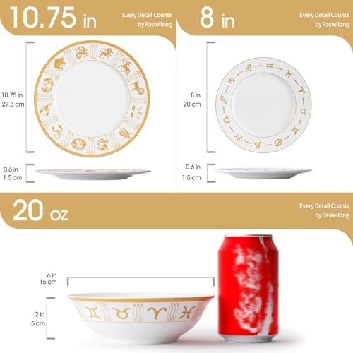 FASTELLONG Cereal Bowls Set of 4 Brown Porcelain Bowls