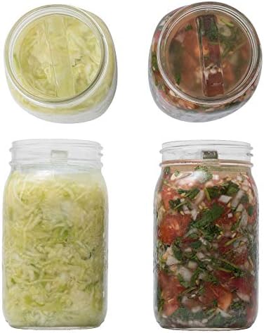5-Pack Glass Fermentation Weights with Handles for Mason Jars