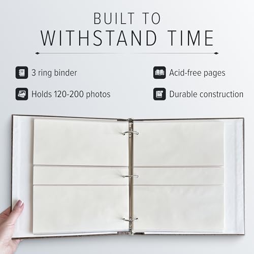 Gallery Leather Photo Album 4x6 with Slip-In Pockets and Writing Space