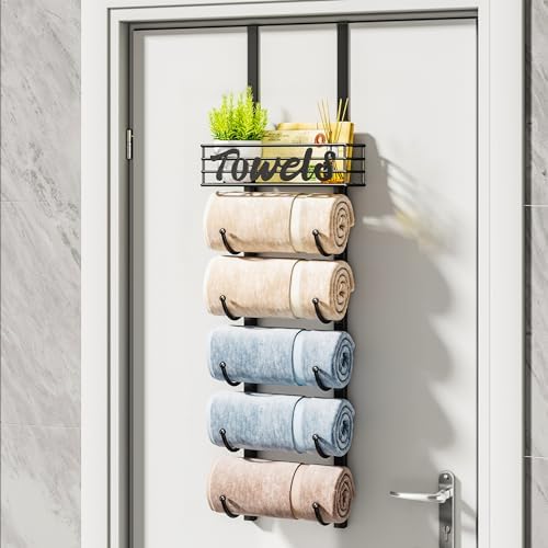 HapiRm 6-Tier Towel Rack - Black Patented