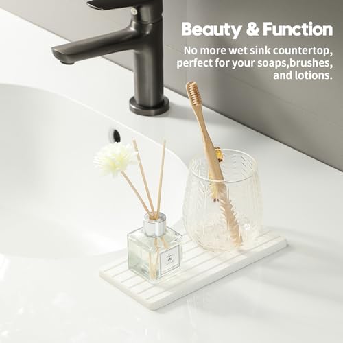2pcs Water Absorbing Stone Drying Tray Mat For Sink Organizer