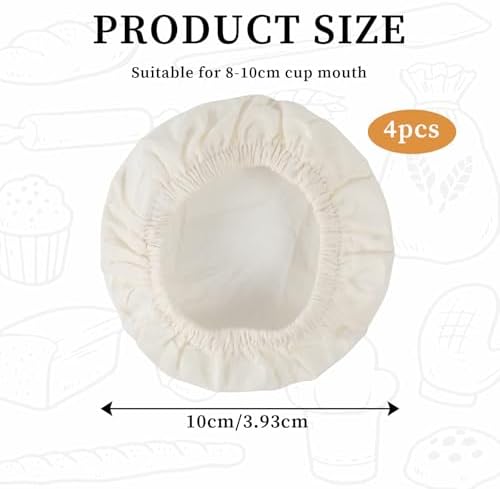 4 Pack Reusable Sourdough Starter Jar Covers