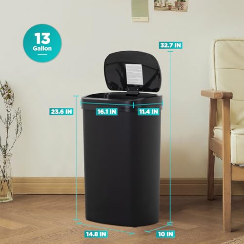 BestOffice 13 Gallon Automatic Trash Can with Lid
