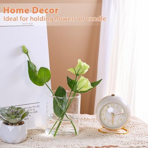 4 Inch Glass Cylinder Vases Set 12pcs for Centerpieces