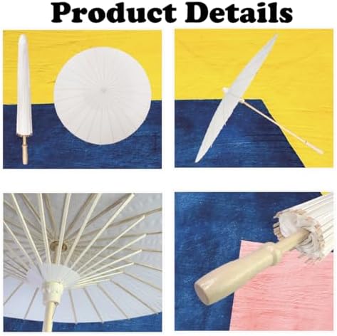 7 Pack White Wedding Umbrellas 33 Inches for Decor