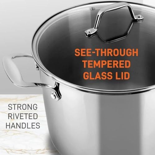 6 Quart Stainless Steel Stock Pot with Lid