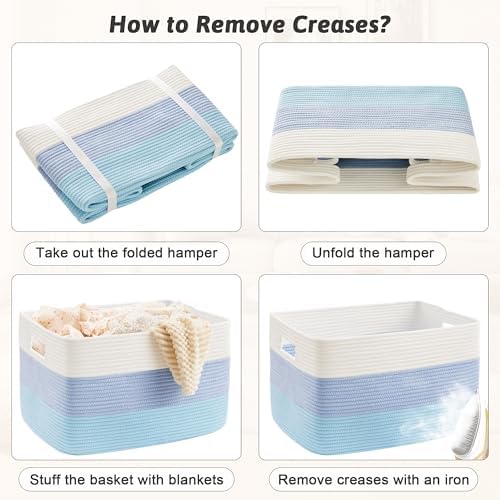 Artfeel Cotton Rope Laundry Basket with Storage