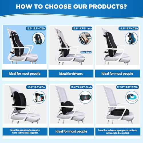 Niceeday Lumbar Support Pillow for Office Chair and Car Back Relief
