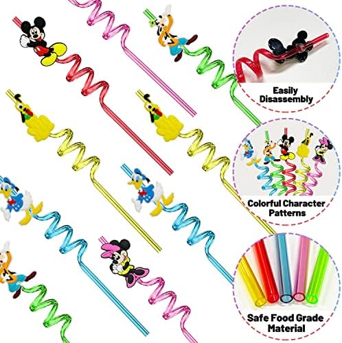 25 Piece Mouse Straws with Cleaning Brushes for Parties
