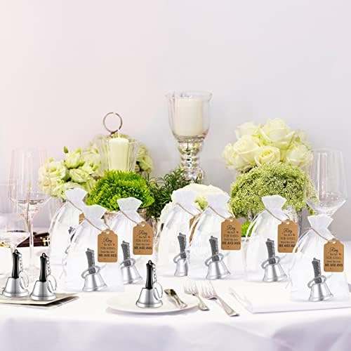 Lounsweer 144 Pcs Silver Wedding Kissing Bells Set