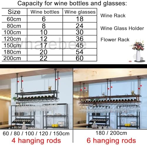 Whalebee Wine Glass Holder Metal Rack for Home Bar
