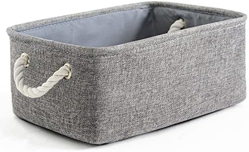 TheWarmHome Storage Bins for Shelves - Grey Small Baskets