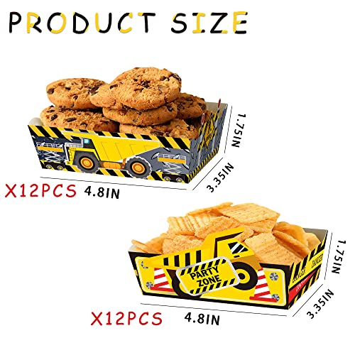 24 Pcs Construction Themed Snack Bowls for Kids
