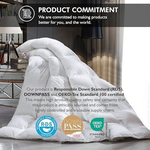 Luxurious King Size Down Comforter with Cotton Cover