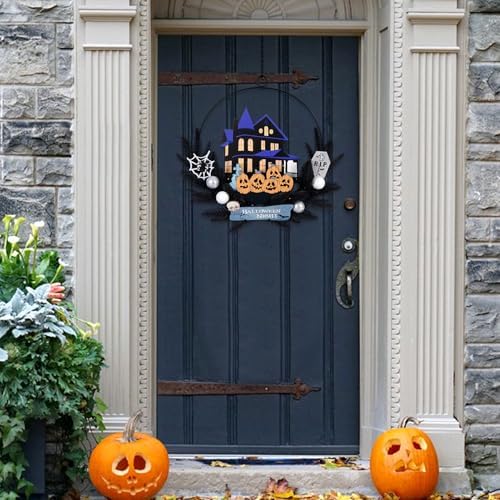 Lighted Halloween Wreath for Front Door