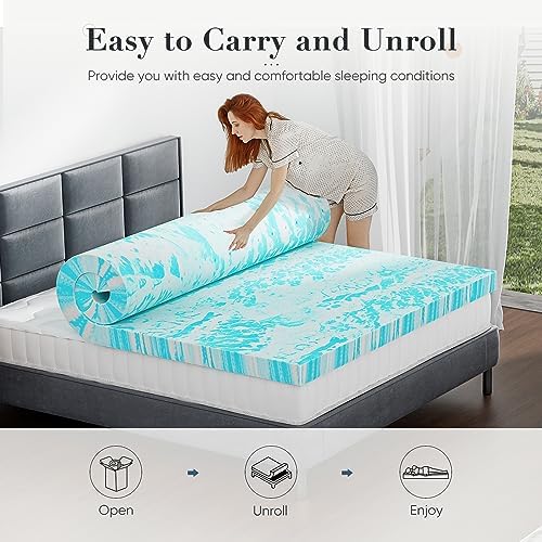 DUMOS Memory Foam Mattress Topper Queen