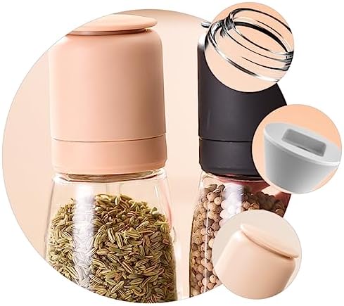 Pepper and Salt Grinder Set with Glass Bottle 150ml