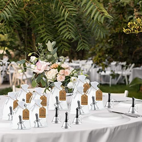 Lounsweer 144 Pcs Silver Wedding Kissing Bells Set
