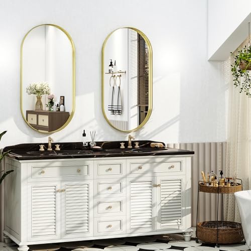 WISSMIELS 22x38 Oval Wall Mounted Bathroom Mirror