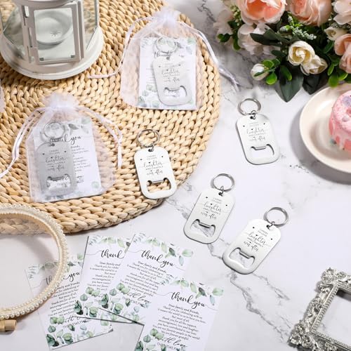 50 Sets Wedding Favors Bottle Opener Keychain Set