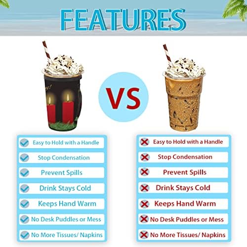 Reversible Iced Coffee Cup Sleeve With Handle