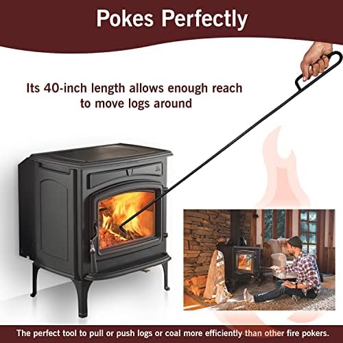 FEBTECH 40-Inch Fire Pit Poker - Black