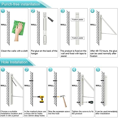 Retractable Clothes Drying Rack Space Saver Wall Mounted Folding Hanger