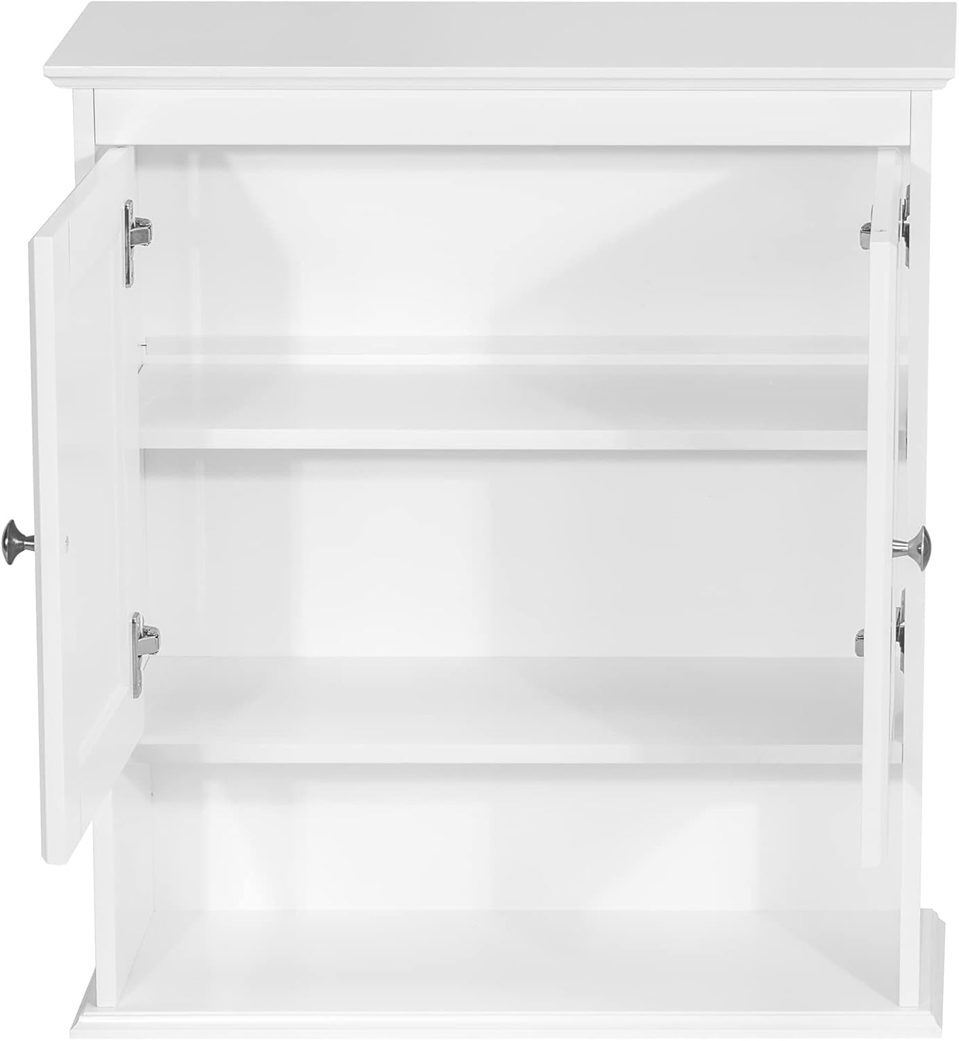 Spirich White Bathroom Cabinet with Doors and Shelves