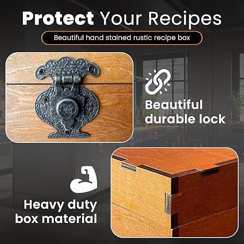 Recipe Box Set with 100 Cards and 9 Dividers