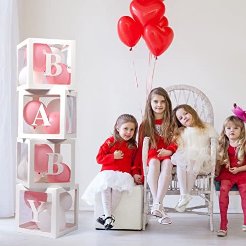Voircoloria 4pc Clear Balloon Boxes with Letters