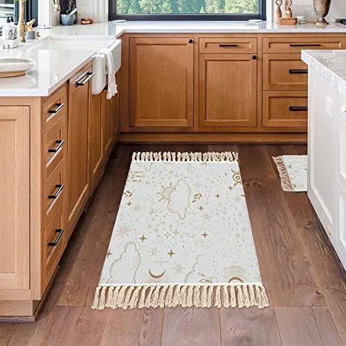 Boho Style Star Pattern Area Rug for Kids Room