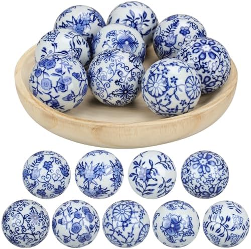Vesici 9 Pcs Blue White Porcelain Decorative Balls