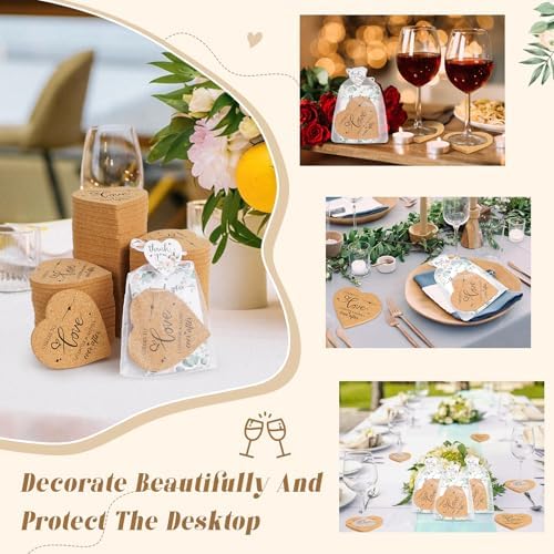 100 Heart Shaped Coasters Wedding Favors Gift Set