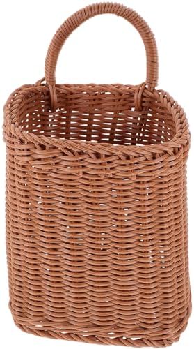 2pcs Square Woven Hanging Basket Set for Kitchen Living Room Storage