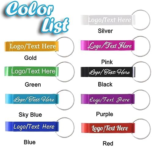 100pcs Personalized Aluminum Bottle Opener Keychain