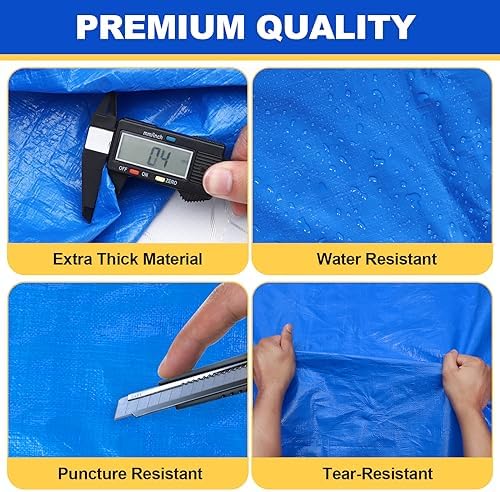 Ticonn Heavy Duty Queen Mattress Cover Bag with Handle and Buckles Blue
