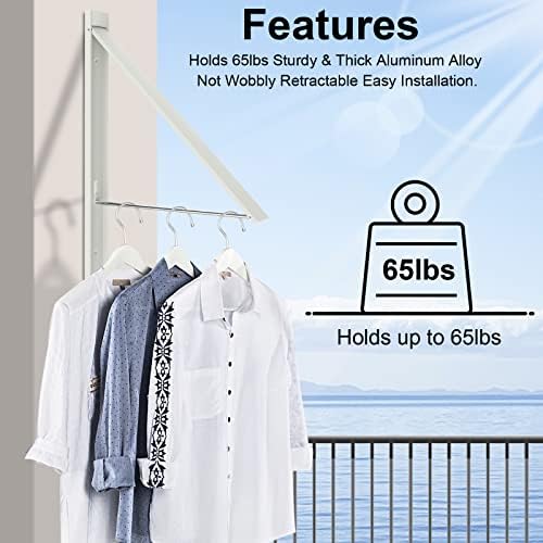 Retractable Clothes Drying Rack Space Saver Wall Mounted Folding Hanger
