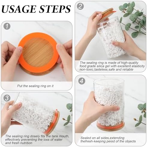 Molain 6Pcs Rubber Seals Rings for Glass Jars